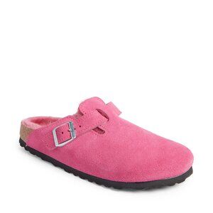 NWOT - Birkenstock Boston Genuine Shearling Lined Clog -  HOT PINK